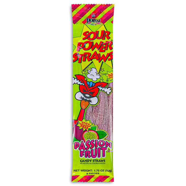 Sour Power Straws Passion Fruit 1.75oz - 24 Pack