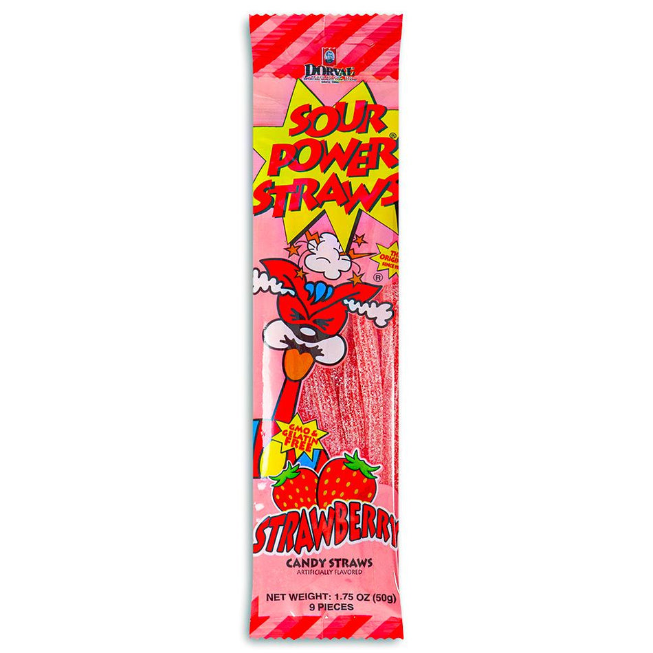 Sour Power Straws Strawberry 1.75oz - 24 Pack