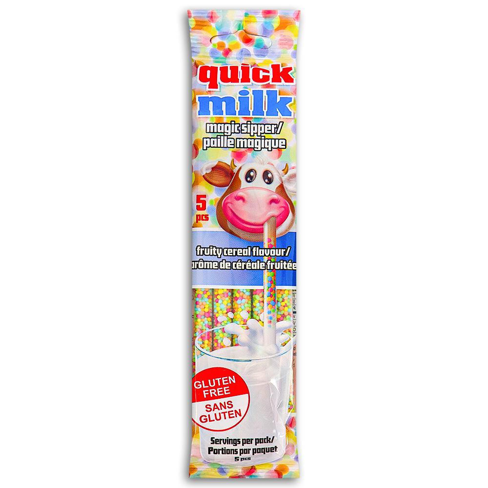 Quick Milk Magic Sipper Fruity Cereal Straws 36g Front