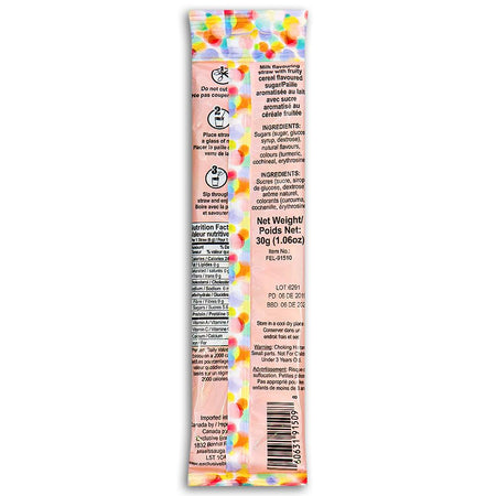 Quick Milk Magic Sipper Fruity Cereal Straws 36g Back