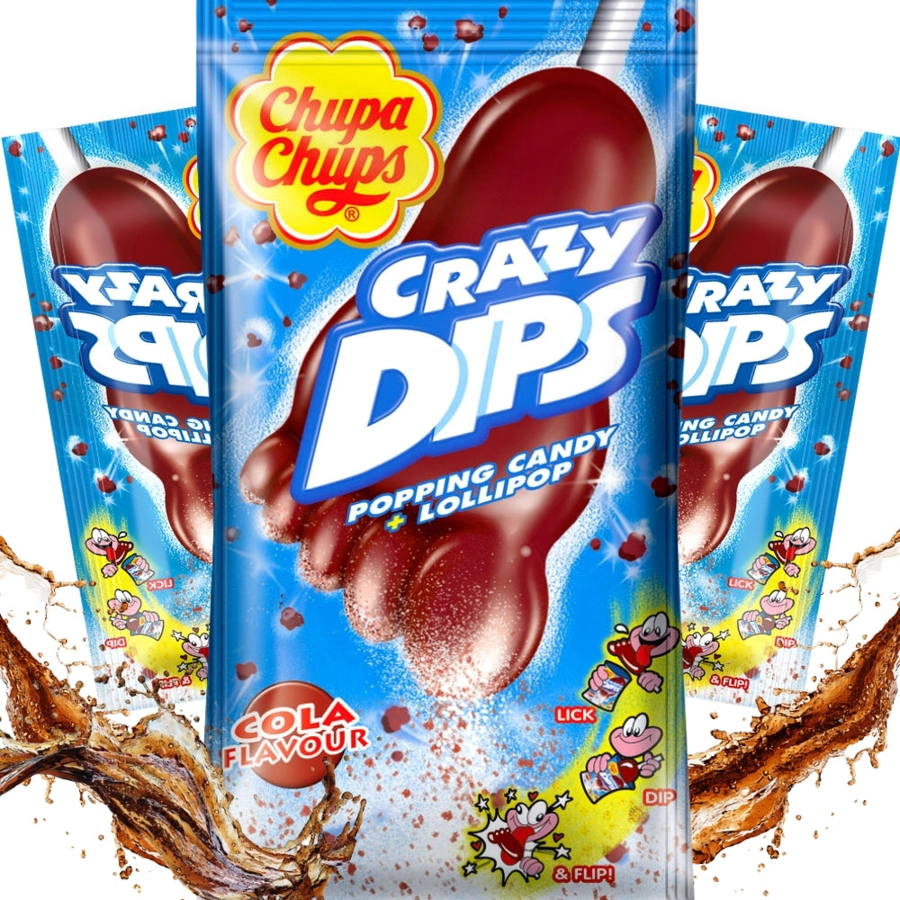 Chupa Chups Dips Crazy Cola Lollipops 14g - 24 Pack