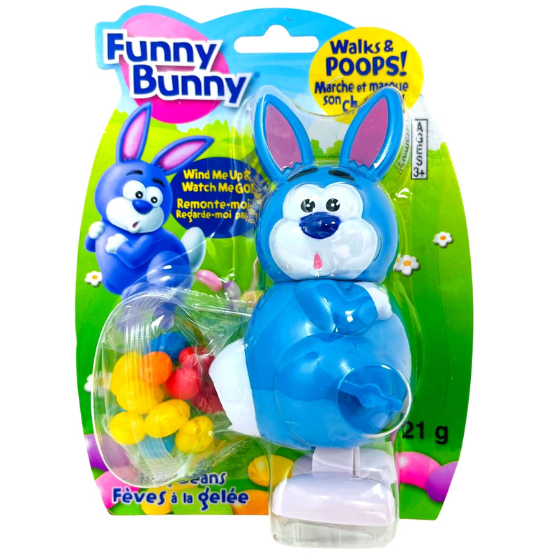 Funny Bunny Wind-up Toy with Candy - 8 Pack blue