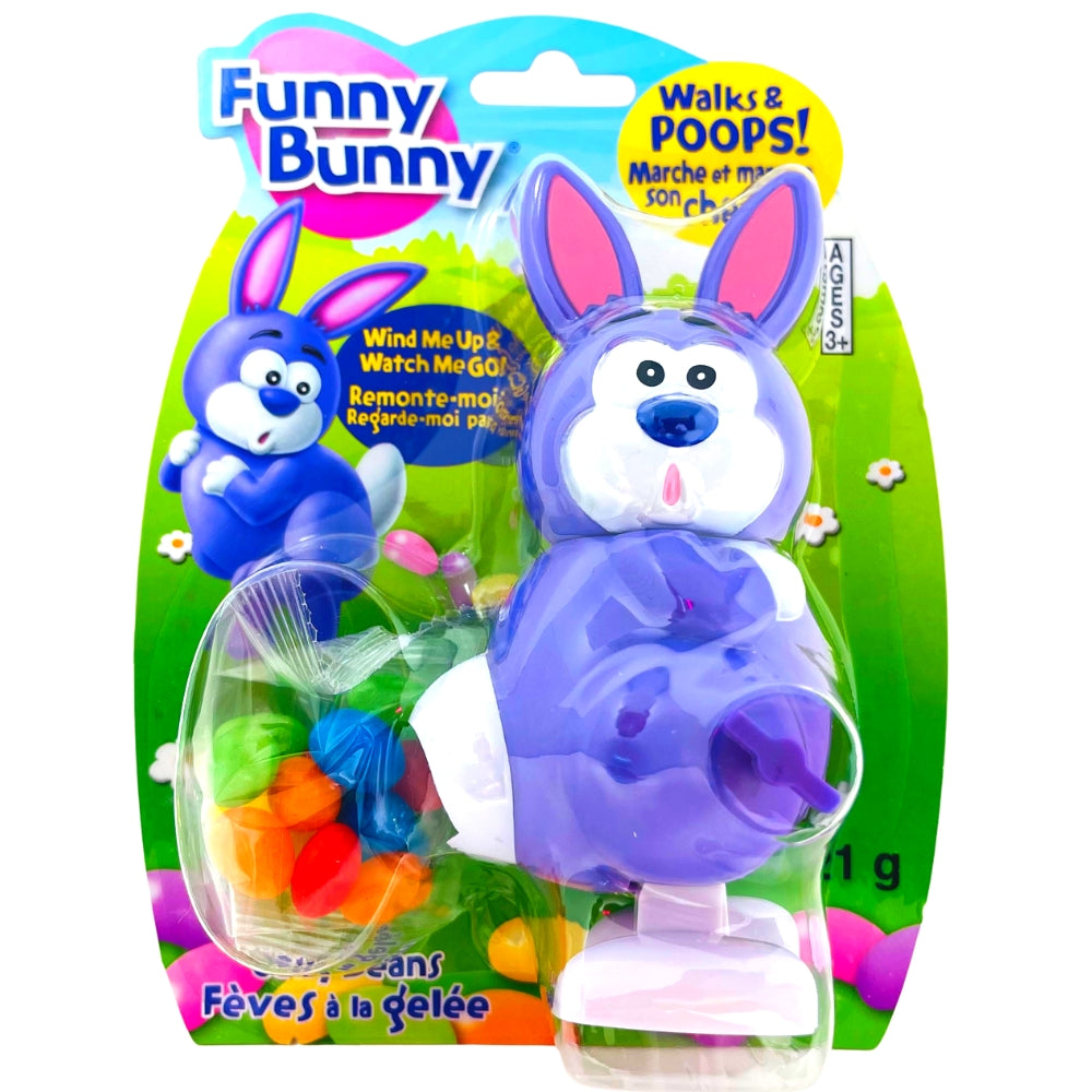 Funny Bunny Wind-up Toy with Candy - 8 Pack purple