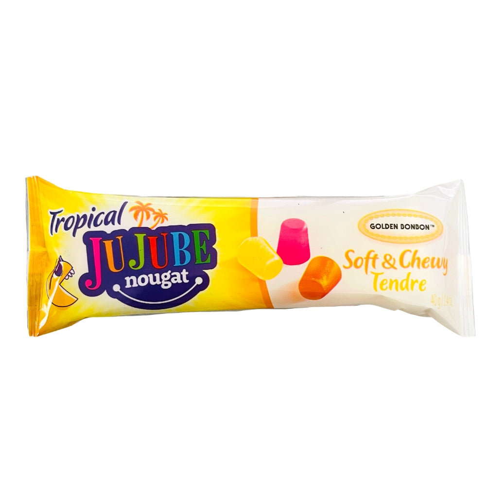 Golden Bonbon Tropical Jujube Nougat Bar 40g - 18 Pack