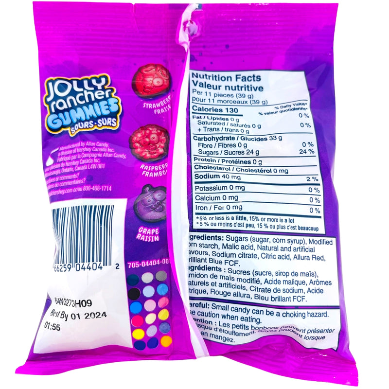 Jolly Rancher Gummies Sour Berries 182g ingredients nutrition facts