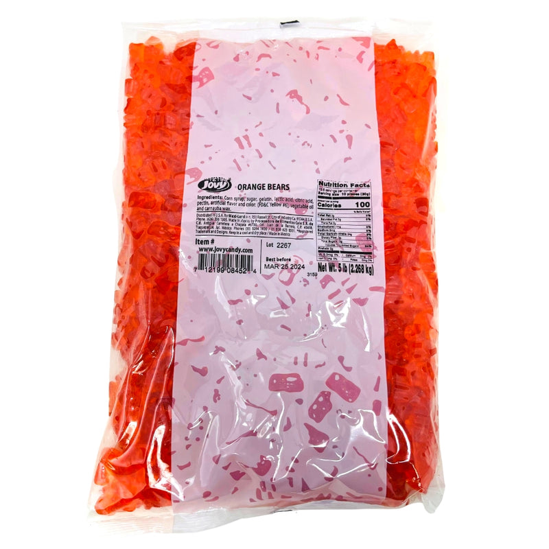 Jovy Gummy Bears Orange 5lbs - 1 Bag