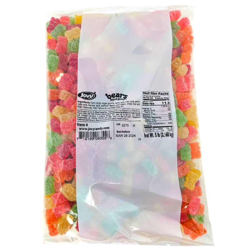 Jovy Gummy Bears Sour 5lbs - 1 Bag