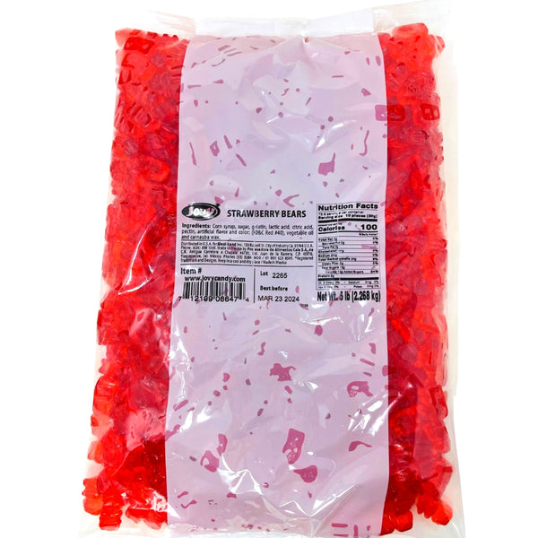 Jovy Gummy Bears Strawberry 5lbs - 1 Bag