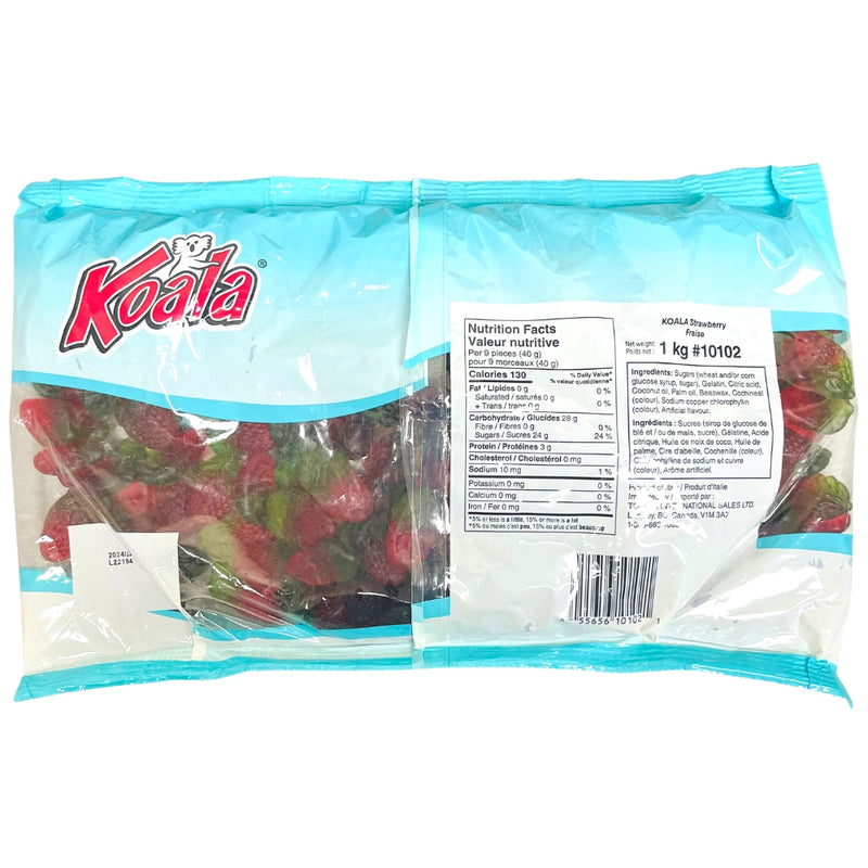 Koala Strawberries 1kg - 1 Bag - Ingredients - Nutrition facts - Bulk Candy