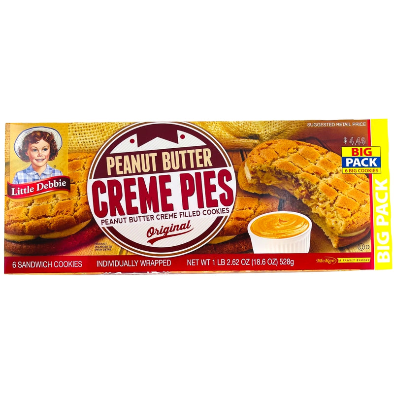 Little Debbie Peanut Butter Creme Pies (6 Pieces) - 1 Box