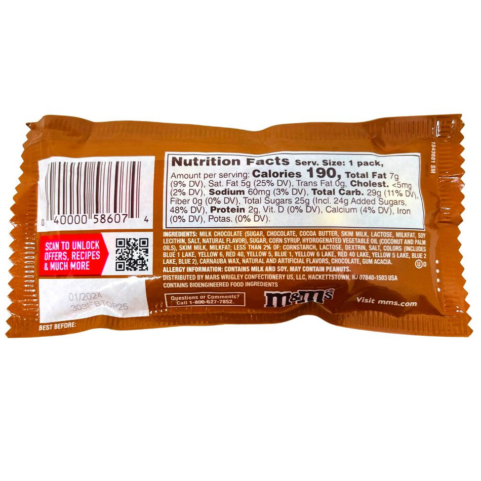 M&M's Caramel Cold Brew 1.41oz ingredients nutrition facts - Perk up with M&Ms