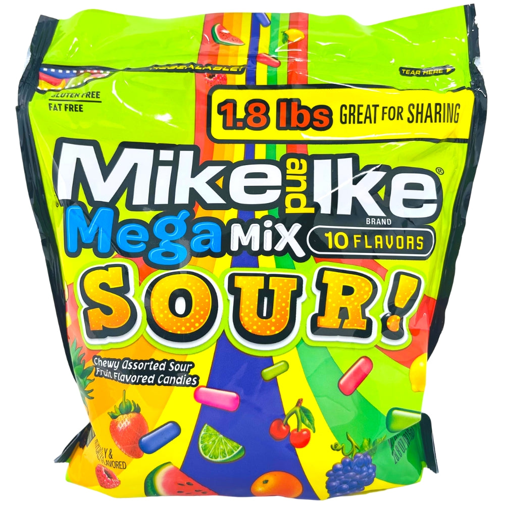 Mike and Ike Mega Mix Sour Bag 1.8lb - 6 Pack