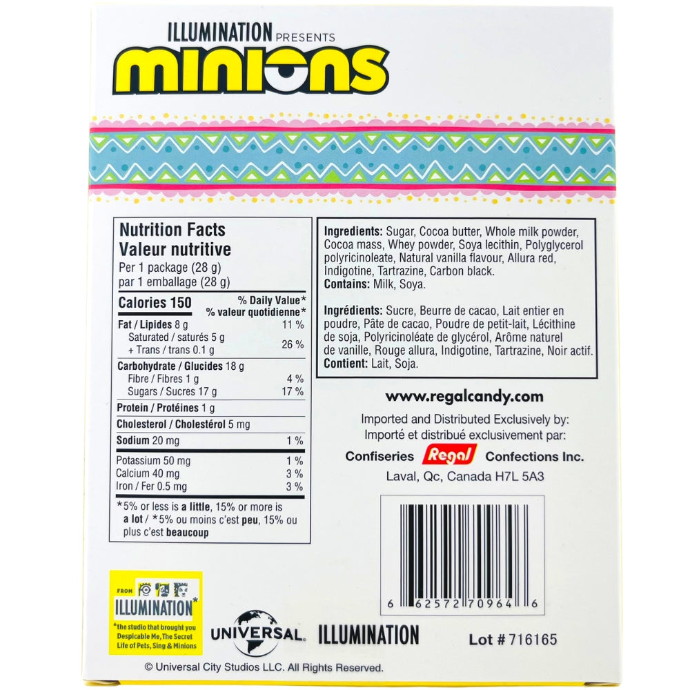 Minions Chocolate Easter Gift Box - 6 Pack ingredients nutrition facts