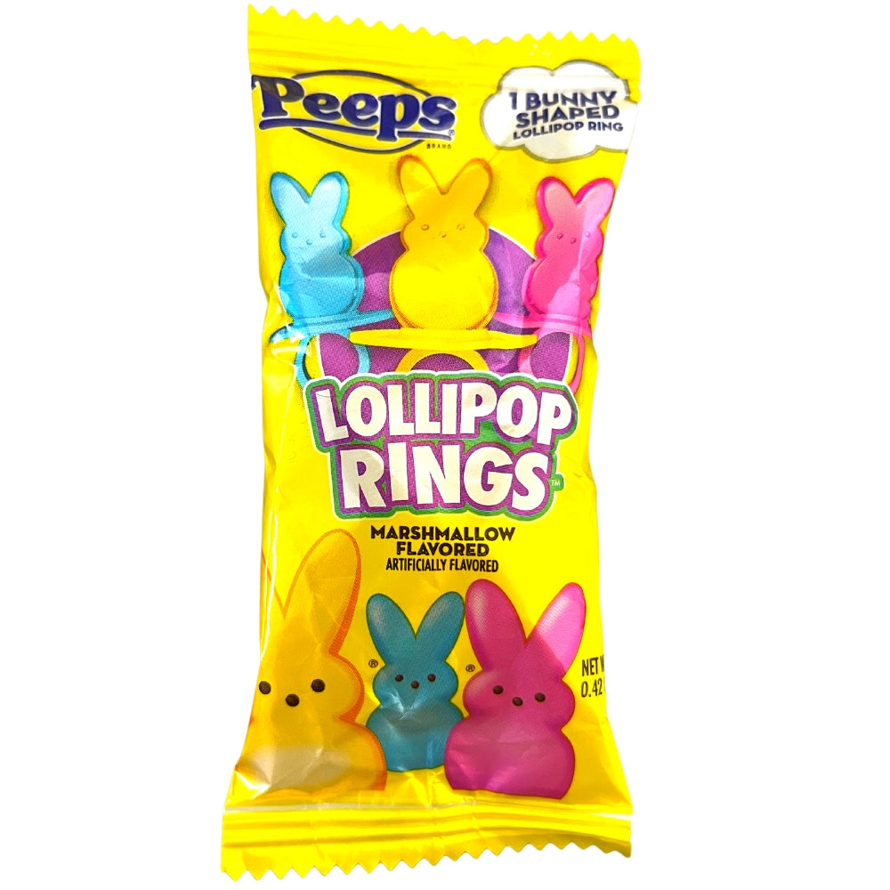 Peeps Easter Bunny Single Lollipop Rings .42oz - 24 Pack