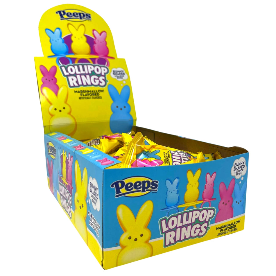 Peeps Easter Bunny Single Lollipop Rings .42oz - 24 Pack display