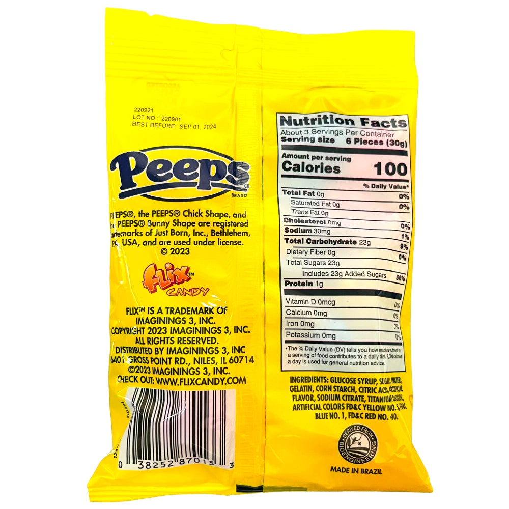 Peeps Gummies 3.75oz - 12 Pack ingredients nutrition facts