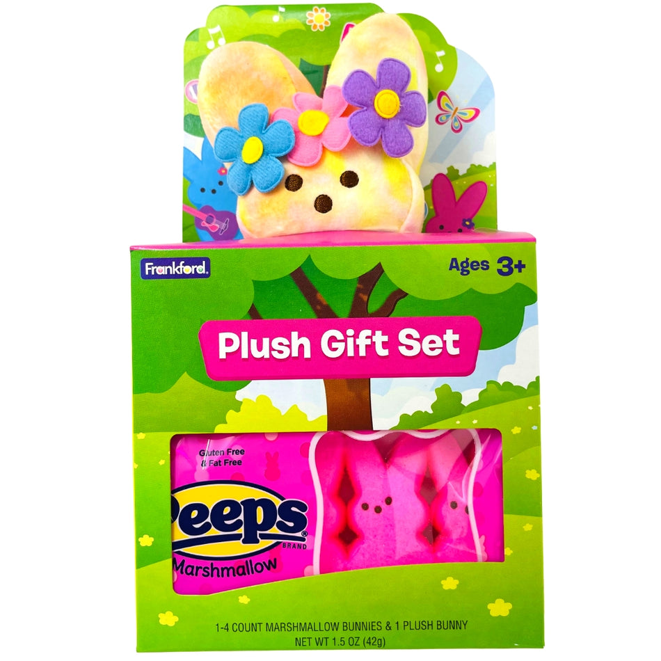 Peeps Pink Marshmallow Bunnies Flower Power Plush Gift Box 1.5oz - 6 Pack