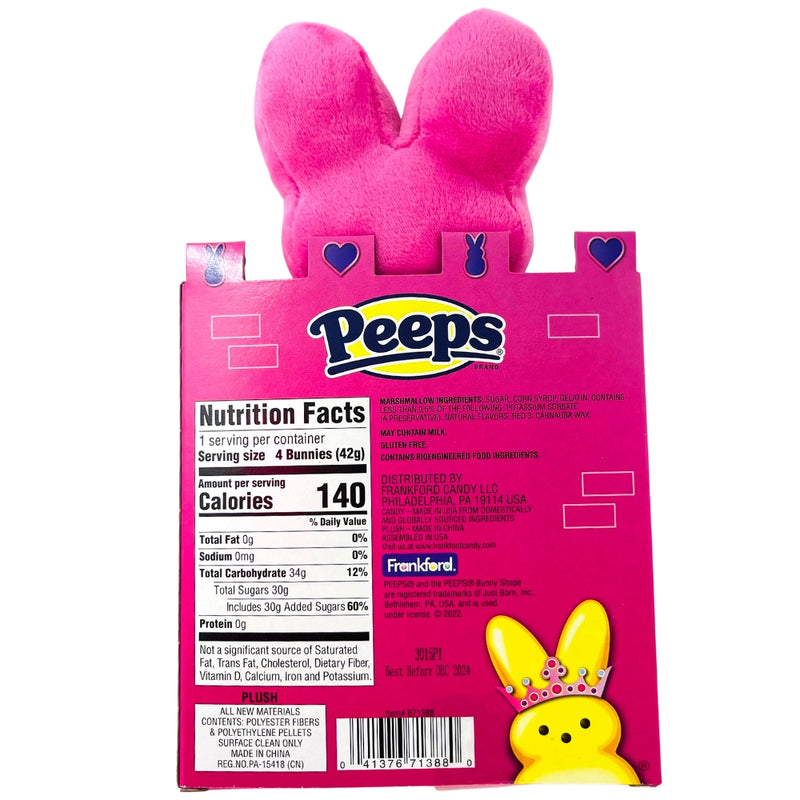 Peeps Pink Marshmallow Bunnies Princess Plush Castle Gift Box 1.5oz - 6 Pack ingredients nutrition facts