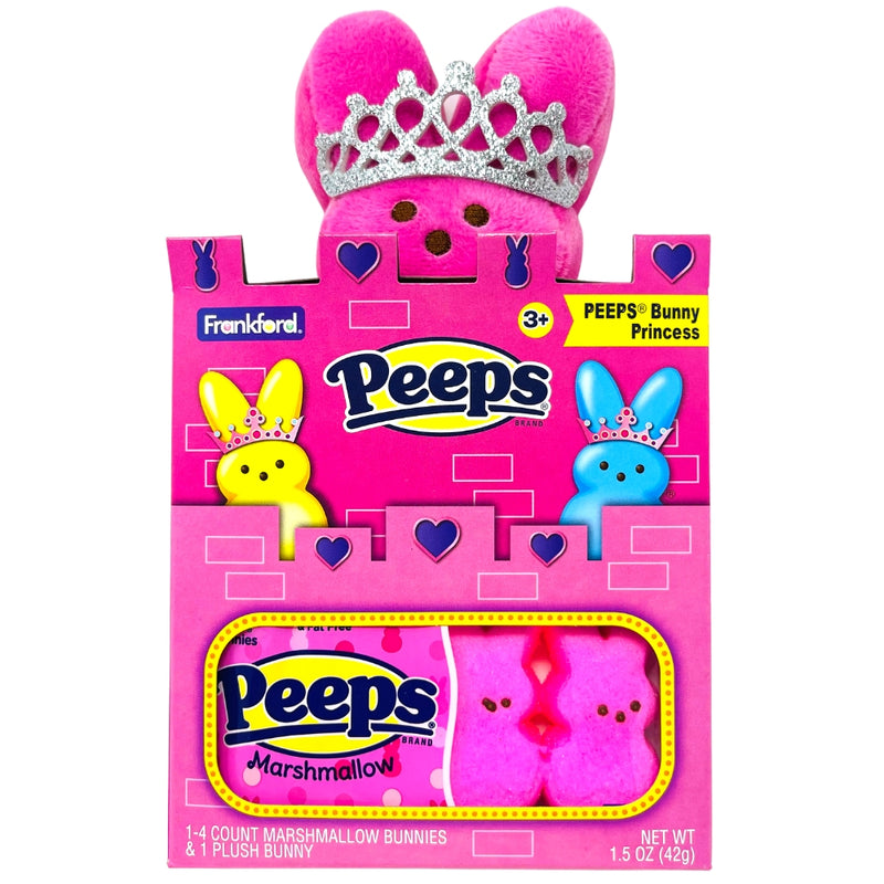 Peeps Pink Marshmallow Bunnies Princess Plush Castle Gift Box 1.5oz - 6 Pack