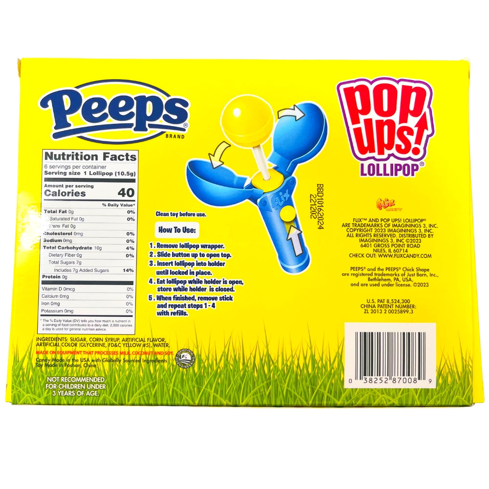 Peeps Easter Pop Ups 3 Piece Gift Set 2.22oz - 6 Pack  ingredients nutrition facts instructions