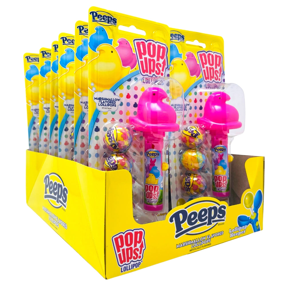 Peeps Easter Pop Ups Lollipops with Refills 1.11oz - 12 Pack display - Pop Up Lollipop