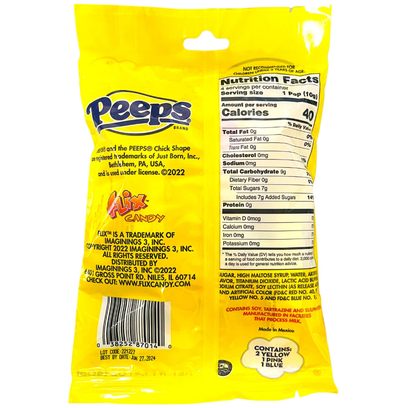 Peeps 4pk Lollipop Rings 1.41oz - 12 Pack ingredients nutrition facts