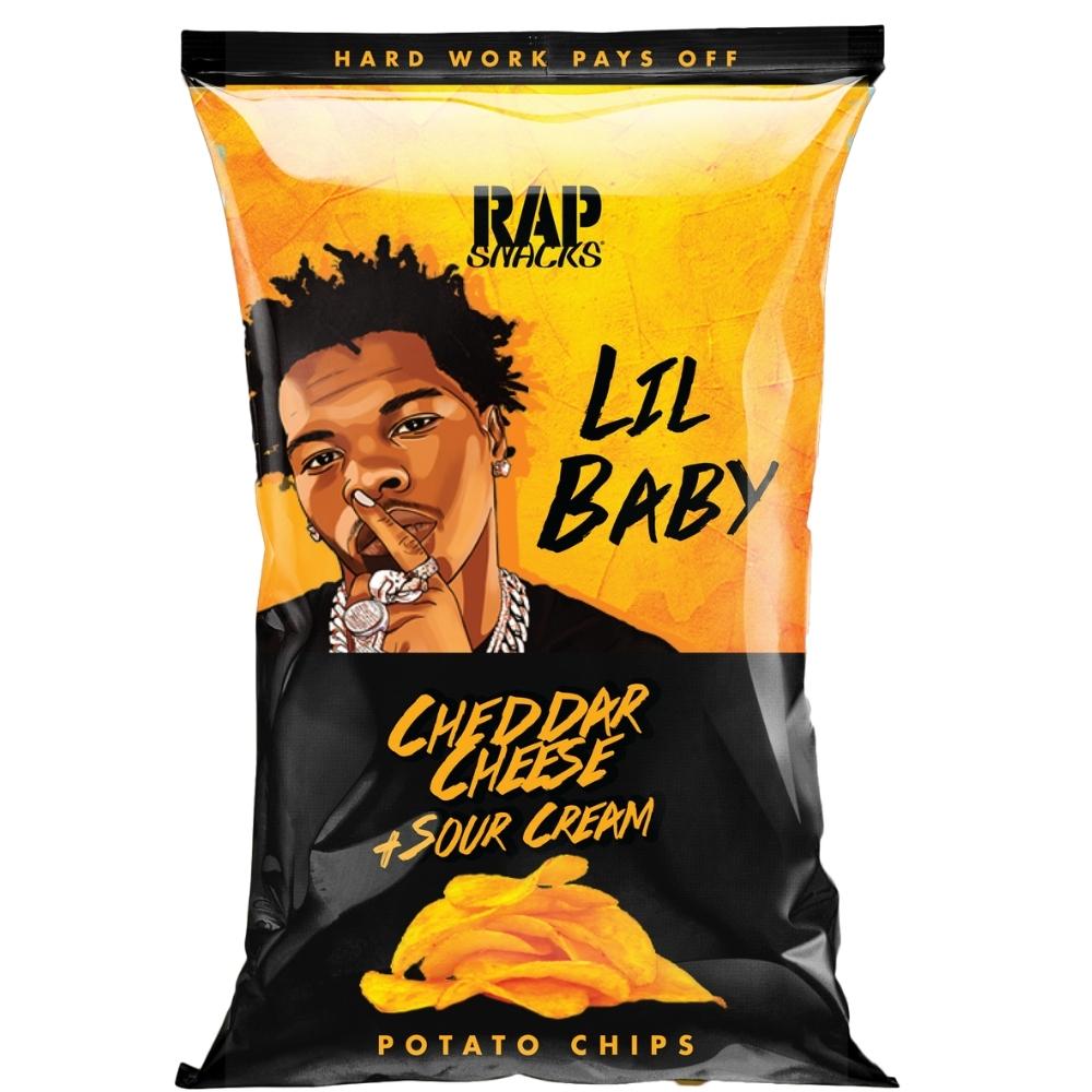 Rap Snacks Lil Baby Cheddar and Sour Cream Chips 2.5oz - 24 Pack