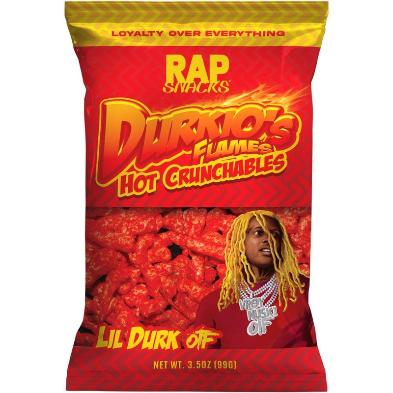 Rap Snacks Lil Durk Durkios's Flames Hot Crunchables 3.5oz - 24 Pack