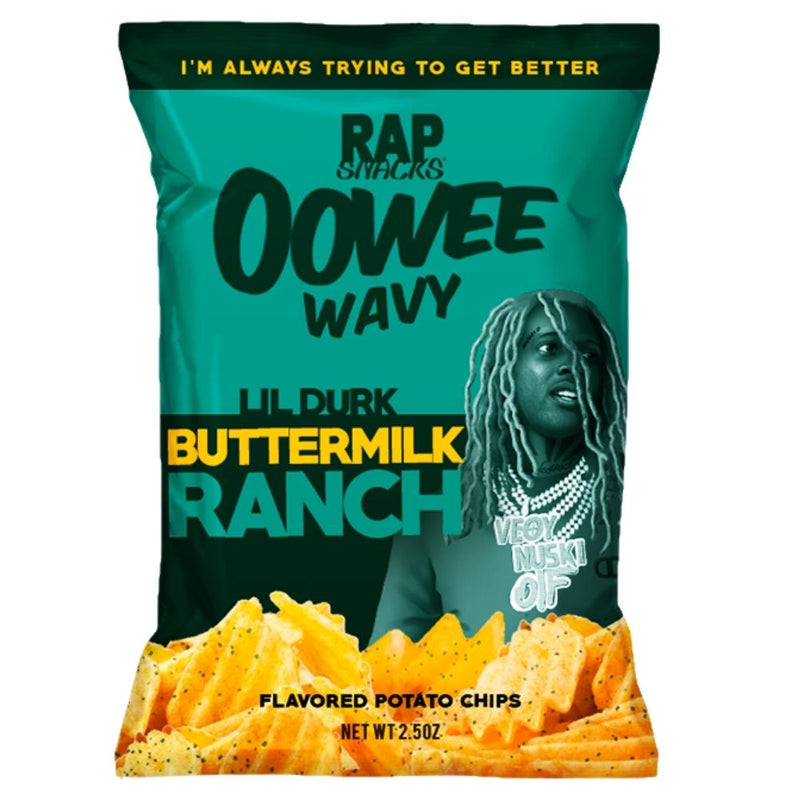 Rap Snacks Lil Durk Oowee Wavy Buttermilk Ranch Chips 2.5oz - 24 Pack