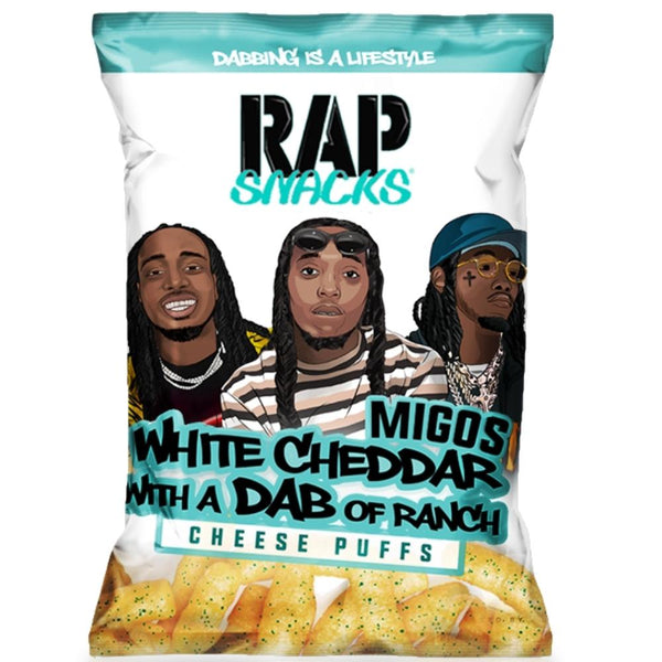 Rap Snacks Migos White Cheddar with a Dab of Ranch Cheese Puffs 2.75oz - 24 Pack