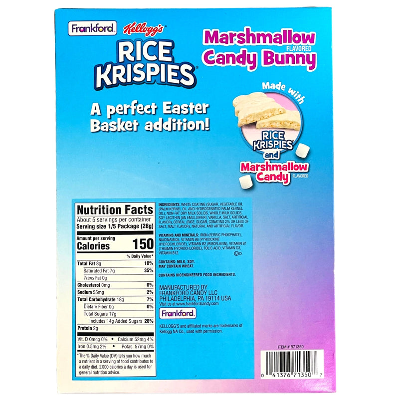 Rice Krispies Marshmallow White Chocolate Easter ingredients nutrition factsBunny 5oz - 6 Pack