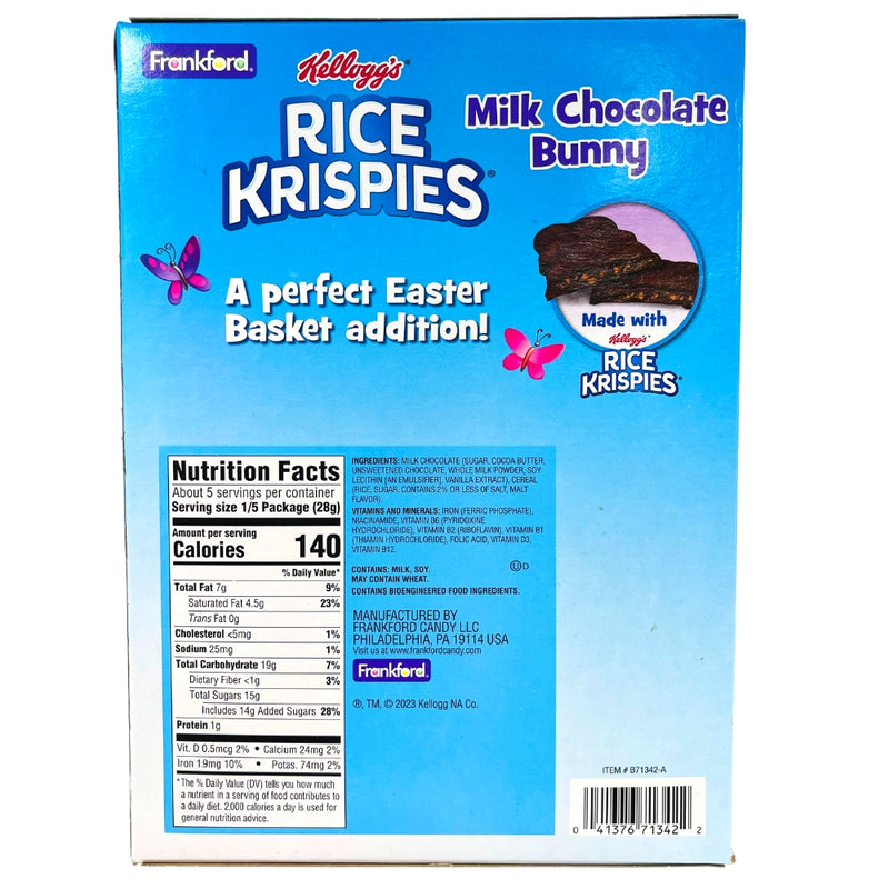 Rice Krispies Milk Chocolate Easter Bunny 5oz - 6 Pack ingredients nutrition facts
