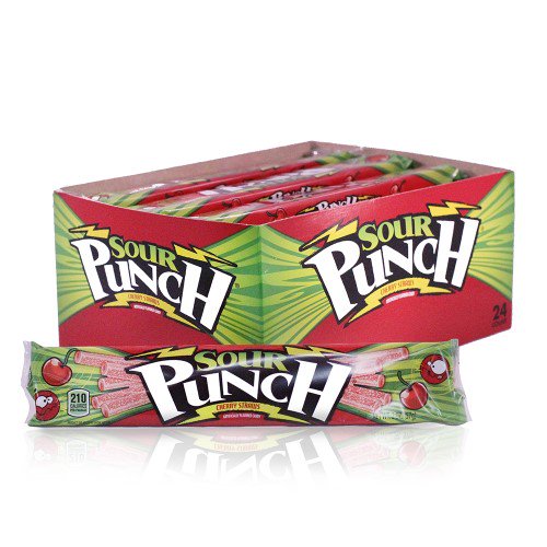 Sour Punch Cherry Licorice Straws 2oz - 24CT
