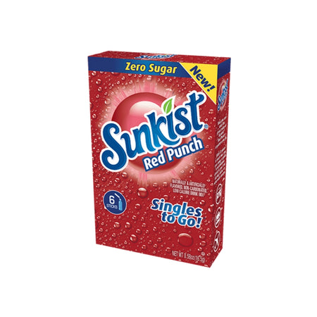 Sunkist Singles To Go Red Punch Drink Mix- 12 Pack