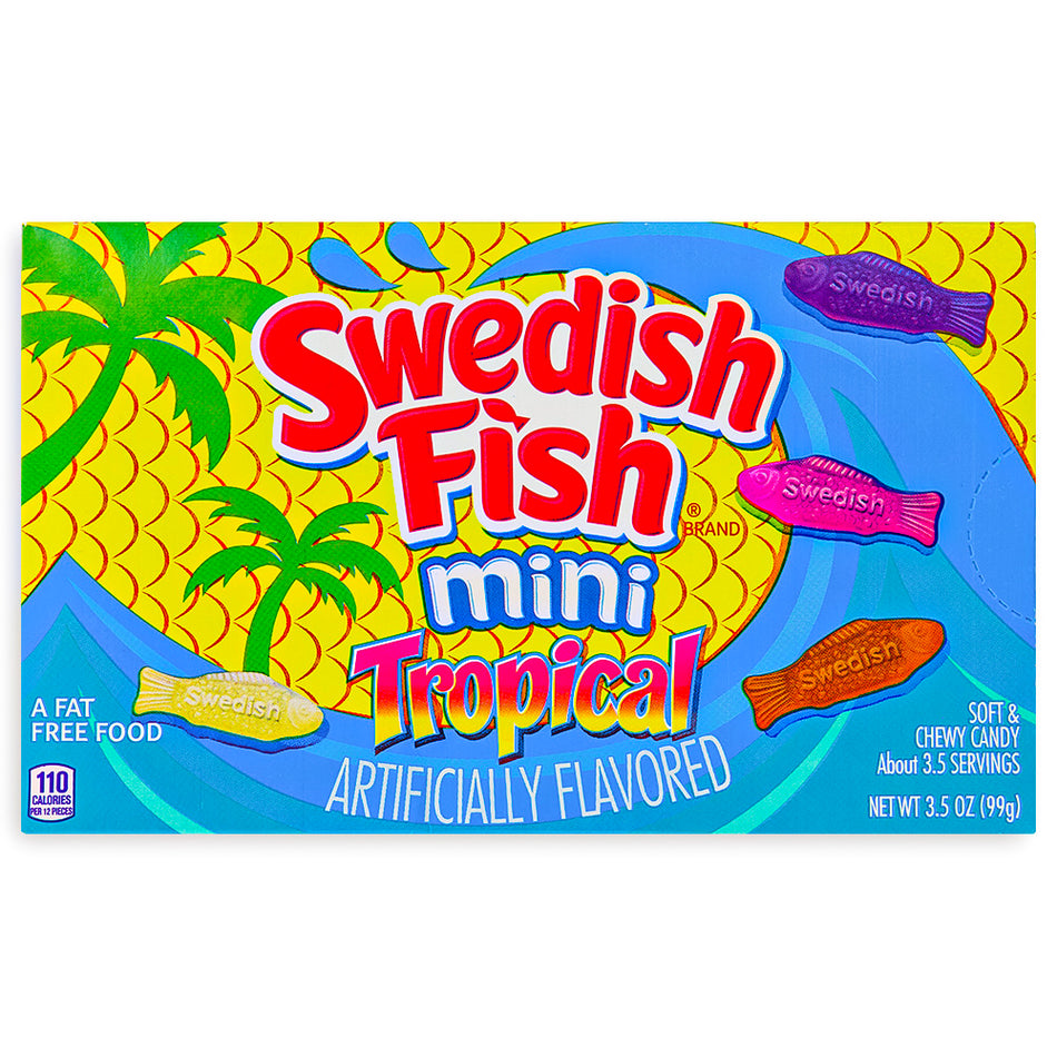 Swedish Fish Mini Tropical Candy Theatre Pack 3.5oz - 12 Pack