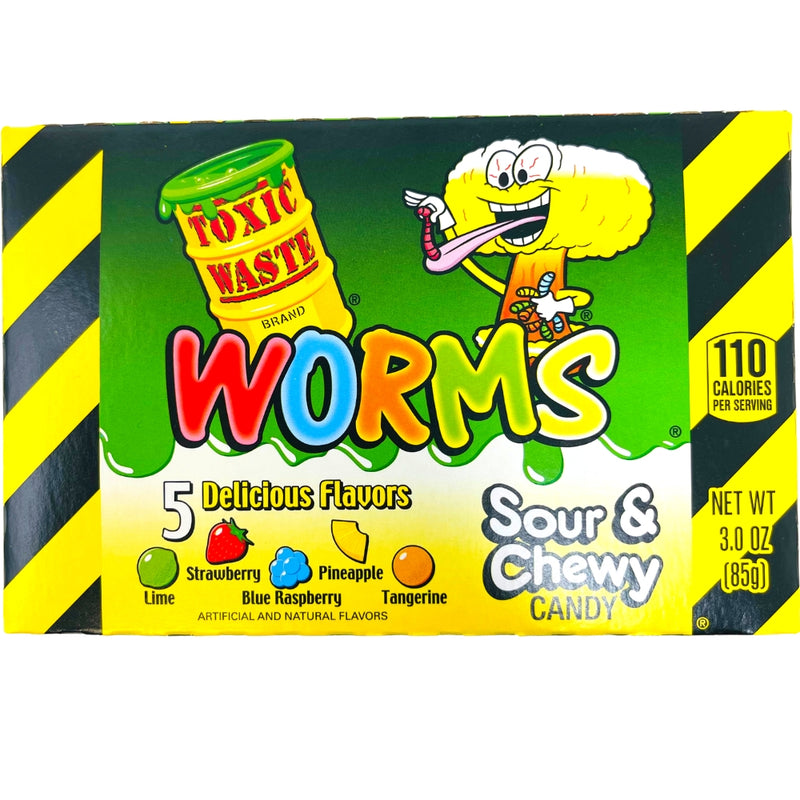 Toxic Waste Sour Worms Theater Box 3oz - 12 Pack