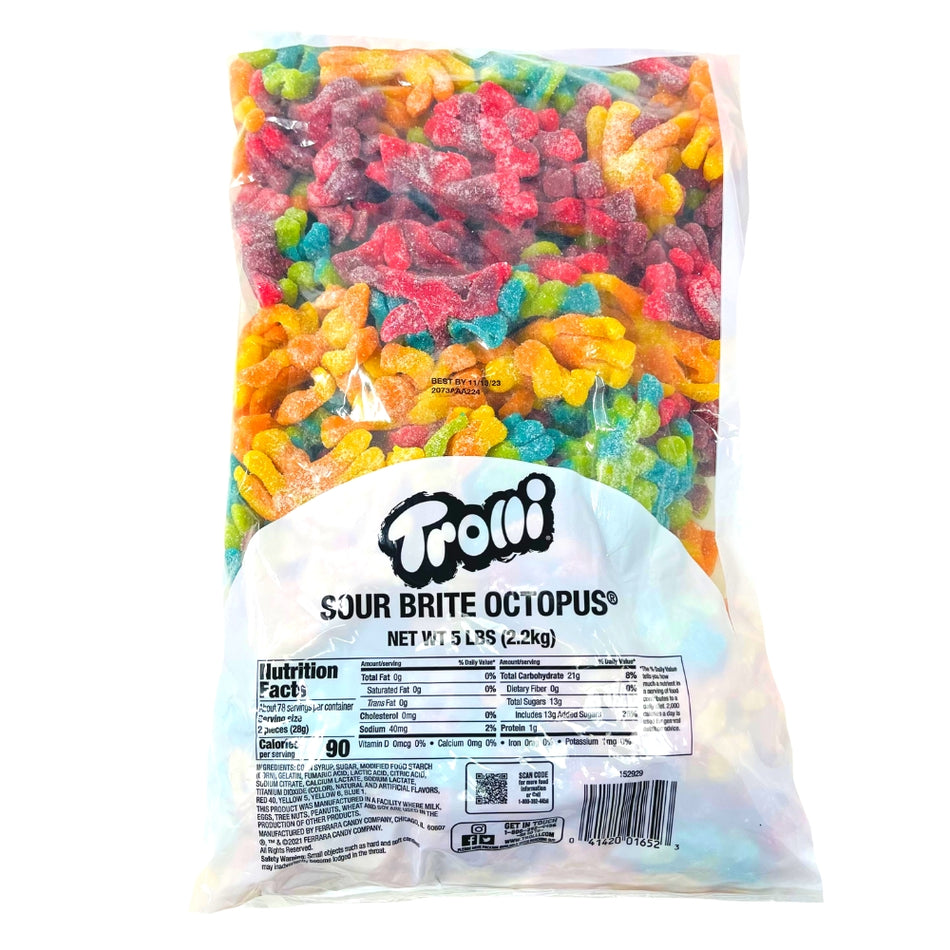 Trolli Sour Brite Octopus 5lb - 1 Bag - Bulk Candy