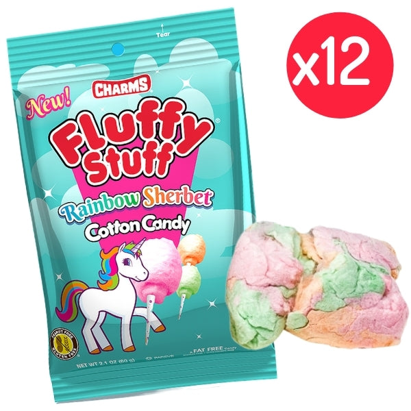 Charms - Fluffy Stuff Unicorn Rainbow Sherbet Cotton Candy 2.1oz - 24CT