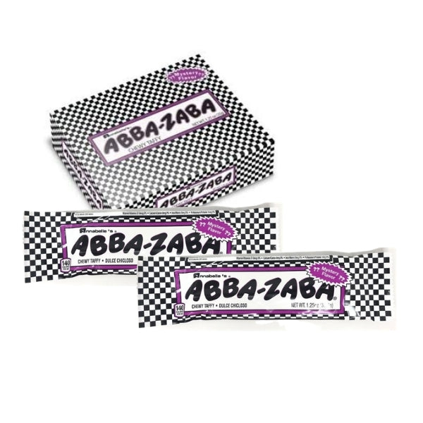 Abba-Zaba Mystery Flavour 1.25oz - 24 bulk Pack imported UK treats snacks goods chocolate confectionery taffy bars chewy old school retro nostalgic candy candies specialty food shipped Toronto Mississauga Canada international shipping worldwide