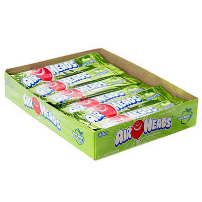 AirHeads Candy Green Apple Taffy Bars 36 CT-Retro Candy -Green Apple Airheads