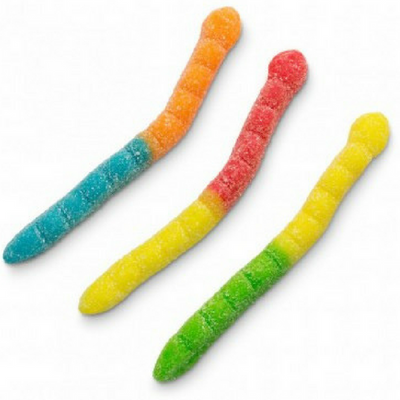 Albanese Sour Large Neon Gummi Worms Gummy Candy - Sour Gummy Worms - Bulk Candy