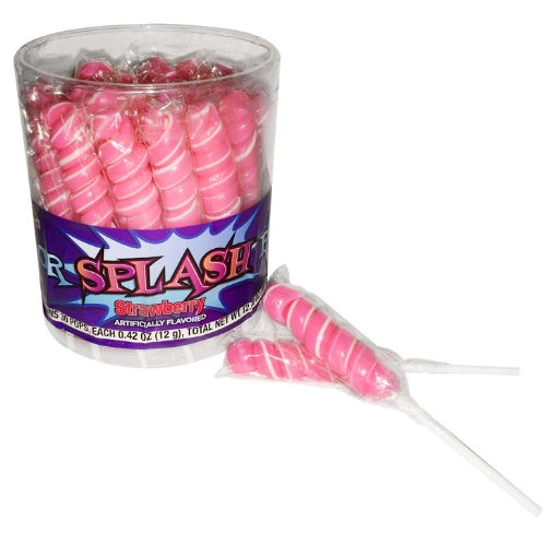 Alberts Color Splash Lollipops Pink-30 CT Wholesale Candy