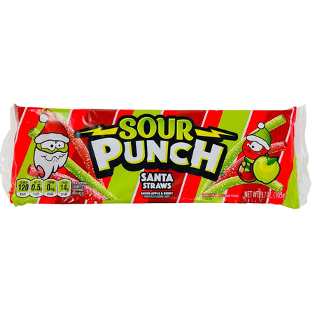 Sour Punch Santa Straws 3.7oz  12 Pack