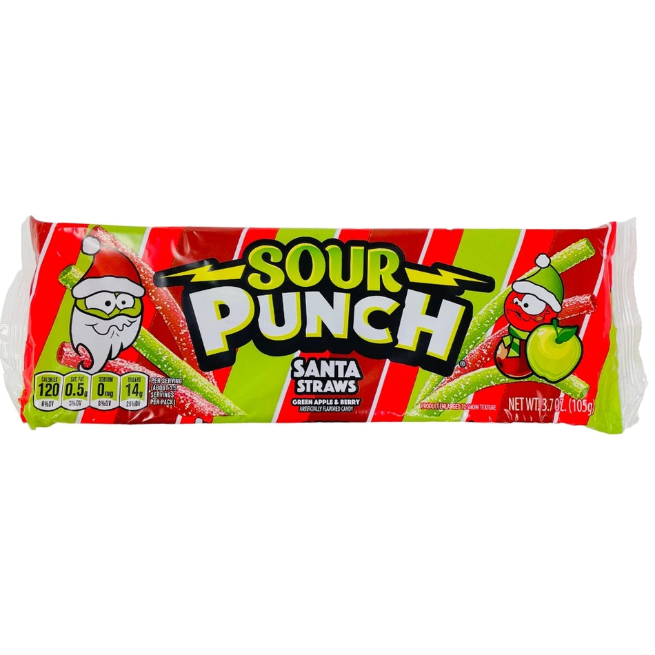 Sour Punch Santa Straws 3.7oz  12 Pack
