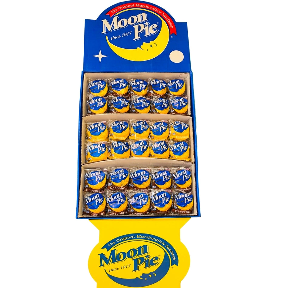 Chocolate and Banana Moon Pie Display 90 Pieces - 1 Shipper **BB MARCH 19/23**