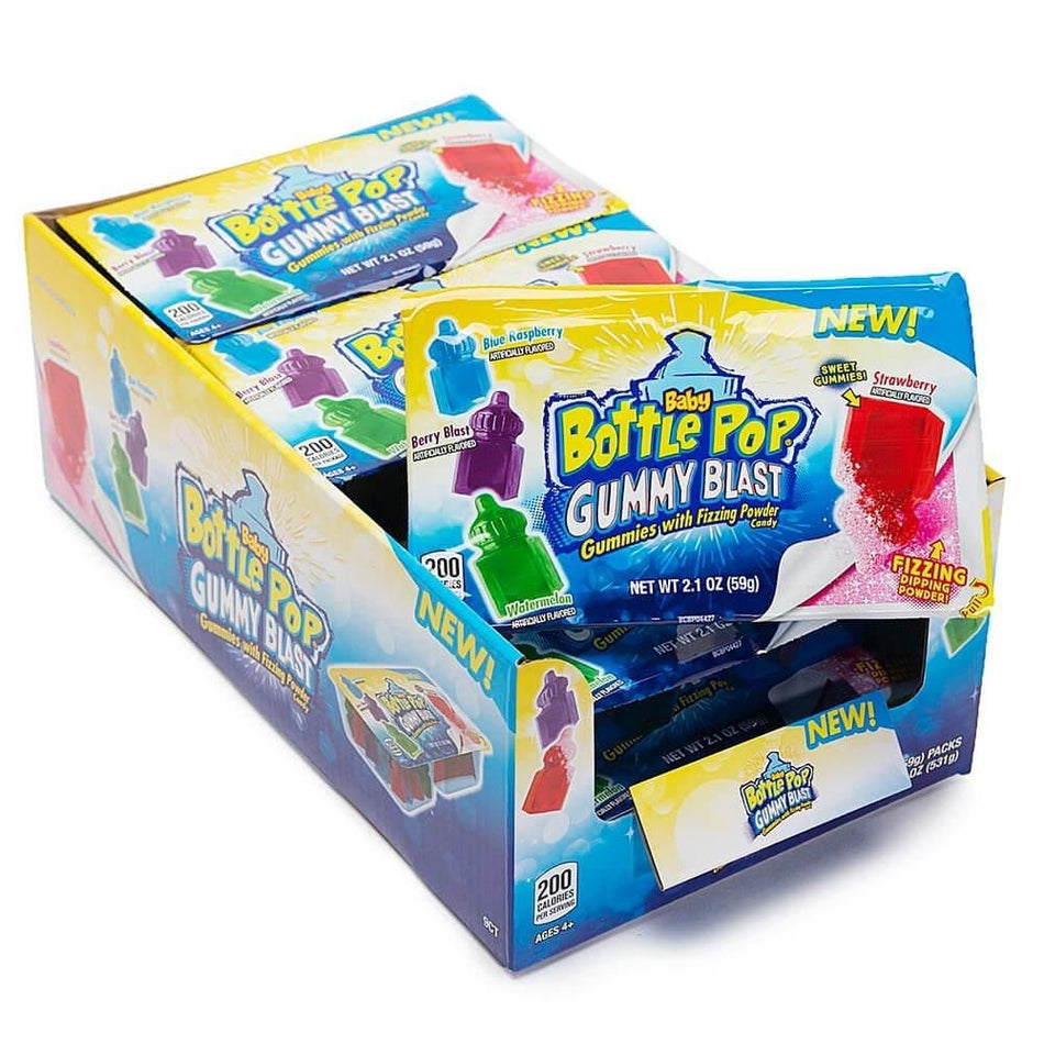 Baby Bottle Pop - Gummy Blast 59g - 9 Pack - Bazooka Joe