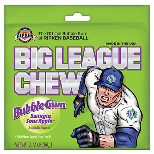 Big League Chew Bubble Gum-Swingin' Sour Apple