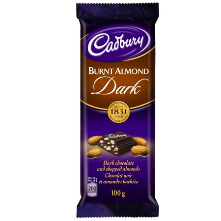 Cadbury Premium Dark Burnt Almond Bars 100g - 24 Pack