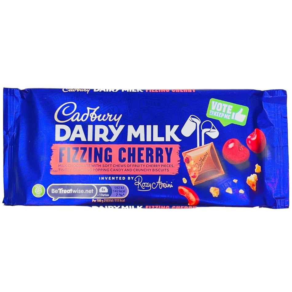 Cadbury Dairy Milk Fizzing Cherry UK 110g - 18 Pack