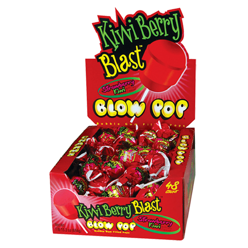 Charms Blow Pop Kiwi Berry Blast Bubblegum Lollipops Retro Candy